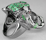 Удивительное кольцо-скульптура «Индийский Слон» Серебро 925