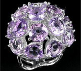 Красивейшее кольцо с аметистами Серебро 925