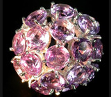 Красивейшее кольцо с аметистами Серебро 925