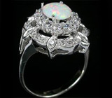 Эффектное кольцо с лабораторным опалом Серебро 925