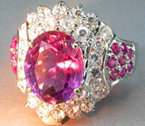 Кольцо с ярким аметистом и рубинами Серебро 925