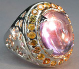 Кабошон аметиста в кольце сапфиров Серебро 925