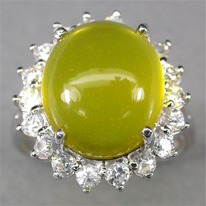 Кольцо с огненным мексиканским опалом и цирконами