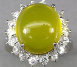 Кольцо с огненным мексиканским опалом и цирконами Серебро 925