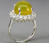 Кольцо с огненным мексиканским опалом и цирконами Серебро 925