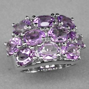 Эффектное кольцо с аметистами