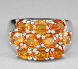 Кольцо с золотистыми сапфирами Серебро 925