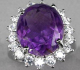 Прелестное кольцо с ярким аметистом Серебро 925