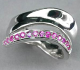 Стильное кольцо с пурпурными сапфирами Серебро 925