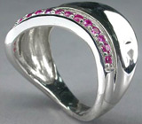 Стильное кольцо с пурпурными сапфирами Серебро 925