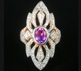 Эффектное кольцо с аметистом Серебро 925