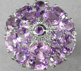 Прелестное кольцо с аметистами Серебро 925