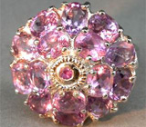 Прелестное кольцо с аметистами Серебро 925