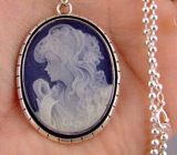 Великолепная камея в викторианском стиле на серебряной цепочке Серебро 925