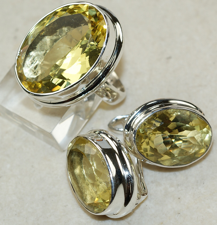 Комплект с лимонными цитринами