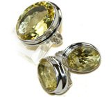 Комплект с лимонными цитринами Серебро 925