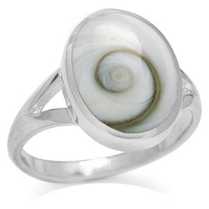 Кольцо с овальной раковиной Shiva