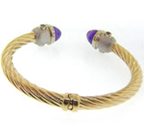 Великолепный браслет с яркими аметистами и иолитами Золото