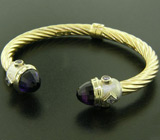 Великолепный браслет с яркими аметистами и иолитами Золото