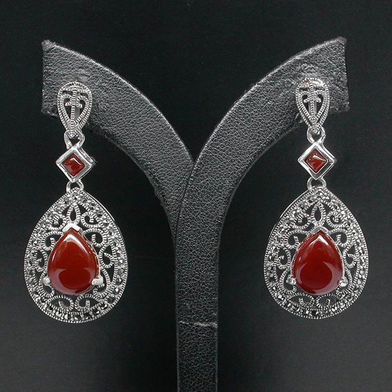 Серьги с карнелианами