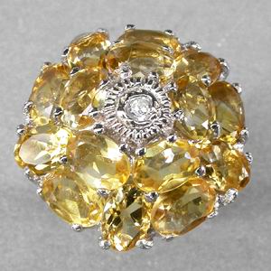 Великолепное кольцо с золотистыми цитринами