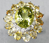 Кольцо с цитринами разных оттенков Серебро 925