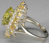 Кольцо с цитринами разных оттенков Серебро 925