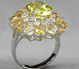 Кольцо с цитринами разных оттенков Серебро 925