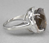 Кольцо с эффектным дымчатым топазом Серебро 925