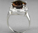 Кольцо с эффектным дымчатым топазом Серебро 925
