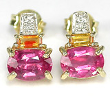 Серьги с пурпурными сапфирами, цитринами и бриллиантами