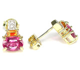 Серьги с пурпурными сапфирами, цитринами и бриллиантами Золото