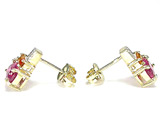 Серьги с пурпурными сапфирами, цитринами и бриллиантами Золото