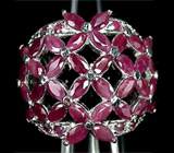 Красивое широкое кольцо с рубинами Серебро 925