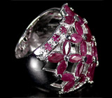 Красивое широкое кольцо с рубинами Серебро 925