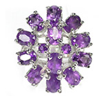 Великолепное кольцо с аметистами Серебро 925