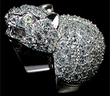 Роскошное кольцо "Снежный Барс" Серебро 925