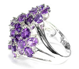 Изумительное кольцо с аметистами Серебро 925