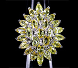 Кольцо с золотисто-лимонными сапфирами Серебро 925