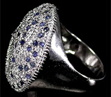 Крупное кольцо с сапфирами Серебро 925