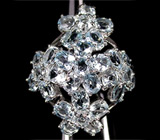 Изумительное кольцо с голубыми топазами Серебро 925