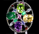 Великолепное кольцо с самоцветами Серебро 925