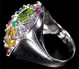 Великолепное кольцо с самоцветами Серебро 925