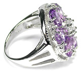 Замечательное кольцо с аметистами Серебро 925