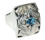 Кольцо «Открытие» с голубым топазом Серебро 925