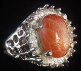 Стильное кольцо c солнечным камнем Серебро 925