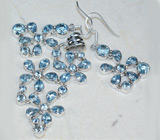 Замечательный комплект с голубыми топазами Серебро 925