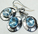 Комплект c голубыми топазами Серебро 925