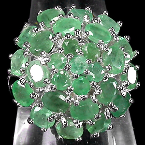 Кольцо с изумрудами