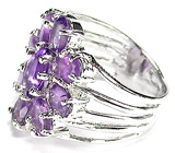 Великолепное кольцо-цветок с аметистами Серебро 925